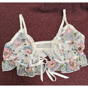 VS Dream Angels Floral Lace Bralette XL Retired Print Coquette Balletcore Bridal